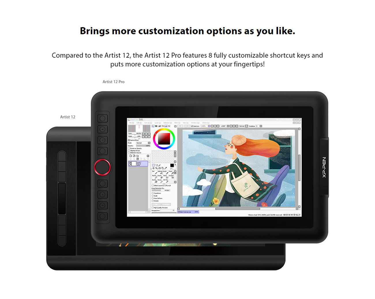 XP-PEN Artist 12 Pro 11.6 Inch Drawing Monitor Pen Display Full